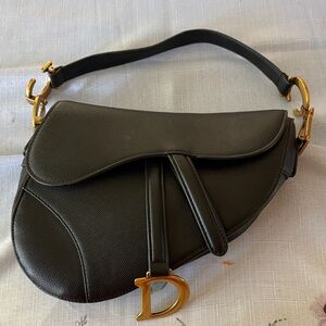 Black Leather Saddle Bag